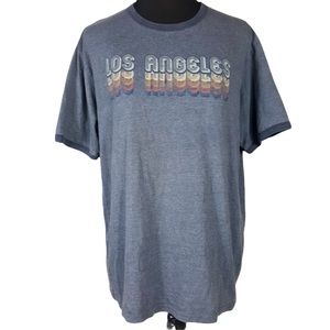 Los Angeles Retro Ringer Style Tee Unisex L Adult